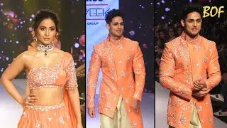 Hina Khan And Priyank Sharma  on Ramp walk at Bombay Times Fashion Week 2019 Day-3