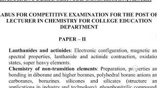 rpsc college lecturer chemistry syllabus paper-1st ||