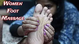 Indian Women Foot Massage With ASMR Satisfaction | ASMR Foot Rubbing With Oil | Closeup Foot Massage