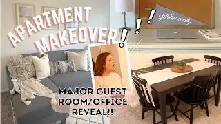 APARTMENT MAKEOVER + GUEST BEDROOM/OFFICE REVEAL!!-Affordable Apt. Decor (Target/FB/HomeGoods, Etc.)