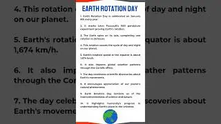 10 lines on Earth Rotation Day | Understanding Earth Rotation Day: 10 Key Insights