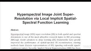 Hyperspectral Image Joint Super Resolution via Local Implicit Spatial Spectral Function Learning