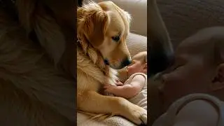 🤪 Golden Retriever and Baby Sleeping Side by Side &ndash; Pure Love & Peace 🐶👶 #Shorts