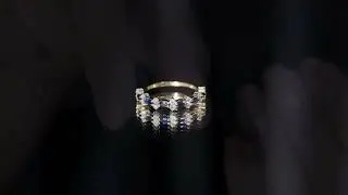 Classic Blue Sapphire and Diamond Half Eternity Ring