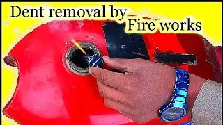 Motorcycle CD 70 fuel tank dent Removal with kids bomb  satisfying crazy experiment