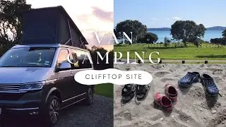 Clifftop Camping in the VW Cali with Beautiful New Zealand Scenery #vwcamper #campervan #camping