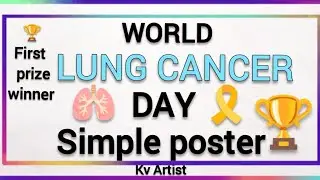World Lung Cancer Day Poster drawing | World Lung Day Drawing | Cancer Awareness Drawing easy Poster