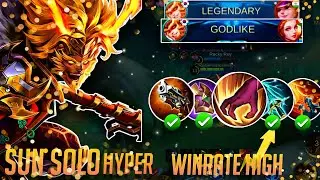 💥2025 HYPER💥 SUN SOLO Gameplay | BEST BUILD FULL CARRY | MOBILE LEGENDS BANG BANG