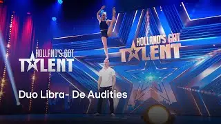 Acrobatiek-duo Duo Libra zetten ZENUWSLOPENDE act neer tijdens audities | Holland's Got Talent