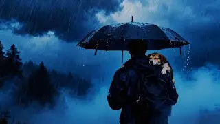 Blue Night Rain Sounds | Calm Rain for Stress Relief