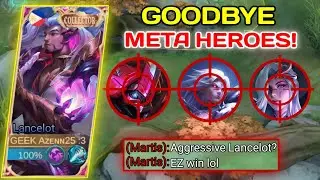 GOODBYE META HEROES!! LANCELOT TOTALLY DESTROYED META HEROES!! LANCELOT BRUTAL BUILD🔥💀!! MLBB