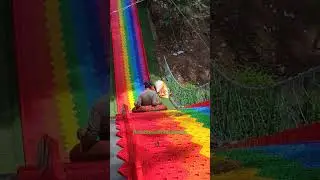 first Rainbow Slide in India it at Munnar,  without getting wet go for a long slide