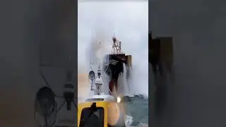 terrible high wave crash #north #ocean #sea #generasi_ai