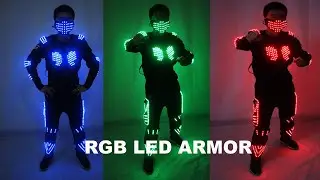 Color Led Light Up Robot Suit With Led Armor Luminous Dancing Stage Dance Wear