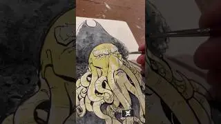 Painting Davy Jones from Disney&rsquo;s Pirates of the Caribbean Using Water Color #painting #disney #art