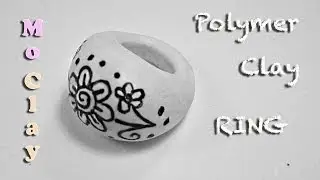 DIY Polymer Clay Tutorial. Drawn Ring - Arcilla polim&eacute;rica Anillo - Argilla polimerica Anello