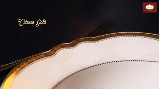 Embossed Floral Odessa Gold Dinner Set