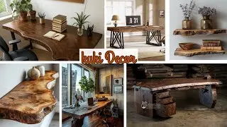 Charming Rustic Wood Office Desk & Wall Shelf Ideas for a Cozy, Productive Workspace