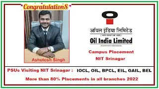Oil India Limited Selection in Campus Placements | NIT Srinagar Campus Placements | Congratulations