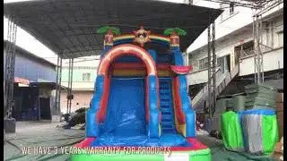Latest 2023 Inflatable sea fish beach water slide with pool inflatable water park