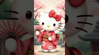 Hello Kitty in Traditional Japanese, Korean, and Chinese Outfits! 🌸✨