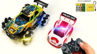 [ ASMR Sounds ] Unboxing RC Police Car, Drift Monster, Stunt Rider, Hulk Superbot! | no talking asmr
