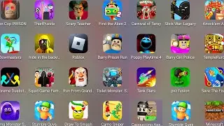 Grimace Monster Scary Survival,Poppy Playtime 4,Barry's Police Girl,Carnival Of Terror,Knock'em All