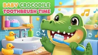 Baby Crocodile Toothbrush Time Song Brushing Adventure, Music Movement Toddlers Nursery Rhyme Kids