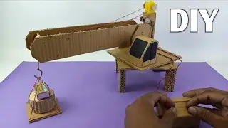 DIY Working Crane Machine 🏗️ | Cardboard Electric Project