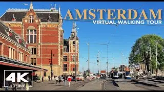 Amsterdam City Virtual Walk2022 | 4K Netherlands Travel Tour | Life Video with City Sounds
