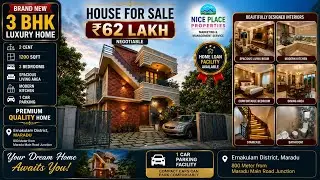 2 Cent's land 1200 sqft 3 bhk brand new house for sale ₹ 65 lakhs #maradu #ernakulam