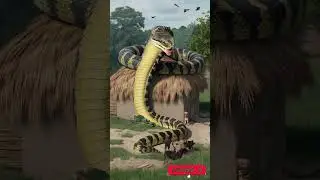 Massive Snake Coils Around Hut as Dogs Bark in Rural Setting | Shocking Sighting Snak on Village Hut