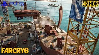 Far Cry 6 - A Undetected Junk Shipyard Open Blue Sea Capture Mission Gameplay | 4K HDPR