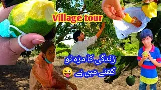 Zindagi ka Maza to khatte mein hai 😋 || Village tour || Enjoy Keri || kacche Aam Tod Kar khae 😅