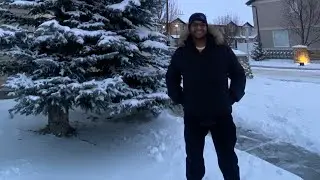 First snow in Calgary Canada ❄️| Cinematic Winter Walk #calgary #canada #downtowncalgary #wintervibe