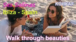 Walk through the beauties at Ses Salinas Beach at Ibiza Spain.