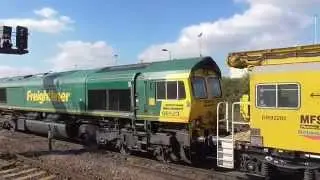 Freightliner 66523 with ballast cleaner & autoballasters to fairwater yard
