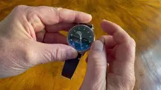 Einzeigeruhr MeisterSinger Stratoscope Mondphasenuhr mit gro&szlig;er nachtleuchtender Mondanzeige