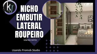 NICHOS EMBUTIDOS LATERAL ROUPEIRO - PROMOB [KG projetos3D - Promob] - Kleber Giuliano