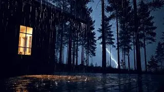 No Ads Heavy Rainstorm Sleep Aid – ASMR Rain and Thunder Ambience for Calm Night Relaxation
