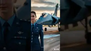 French Female Air Force Soldier with Rafale Jet &ndash; Elegance, Power#shorts #war #ai