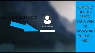 Reset/remove/delete Password in just 1 minutes. win 10 password