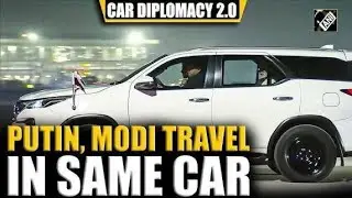 Russian President Vladimir Putin shares same car with PM Modi during his official visit to India