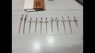 12pcs Craft Supplies Antique Silver Swords Knife Bookmark Charms Pendants for Crafting, Jewel Review