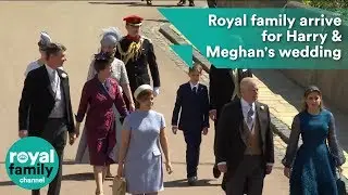 Princess Beatrice, Eugenie, Princess Anne, Prince Edward arrive at Royal Wedding