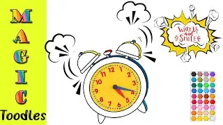 Alarm Clock #Wake Up| Draw | Color | Glitter | Learn Fun facts | #EasyDraw18