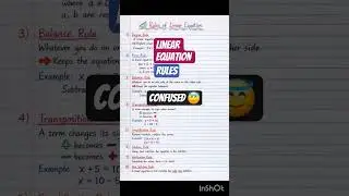 #maths tricks | Rules of Linear Equation ✍️Class 8 Maths | Easy Handwritten Notes