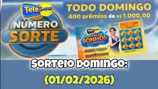 SORTEIO N&Uacute;MERO DA SORTE - TELE SENA ANO NOVO 2026 - Domingo (01/02/2026) 
