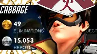 KABAJI INSANE TRACER! 49 ELIMS! [ OVERWATCH SEASON 21 TOP 500 ]