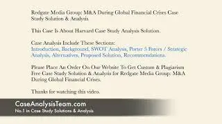 Redgate Media Group M&A During Global Financial Crises Case Study Solution & Analysis
